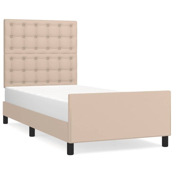 vidaXL Cadre de lit avec tête de lit Cappuccino 100x200 cm Similicuir