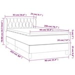 vidaXL Sommier à lattes de lit avec matelas Bleu 90x200 cm Tissu