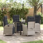 vidaXL Ensemble de salle à manger de jardin 5 pièces gris clair en poly rattan