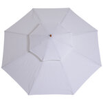 Parasol en bois peuplier droit 2 toit polyester 180 g/m² dia. 2 7 x 2 6H m blanc