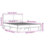 vidaXL Cadre de lit sonoma gris 140x190 cm bois d'ingénierie et métal