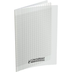 Cahier piqûre 96 pages seyès 2 5 mm 90 g couverture carte polypropylèe incolore format 21 x 29 7 cm CONQUERANT