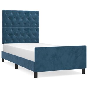 vidaXL Cadre de lit avec tête de lit Bleu foncé 80x200 cm Velours