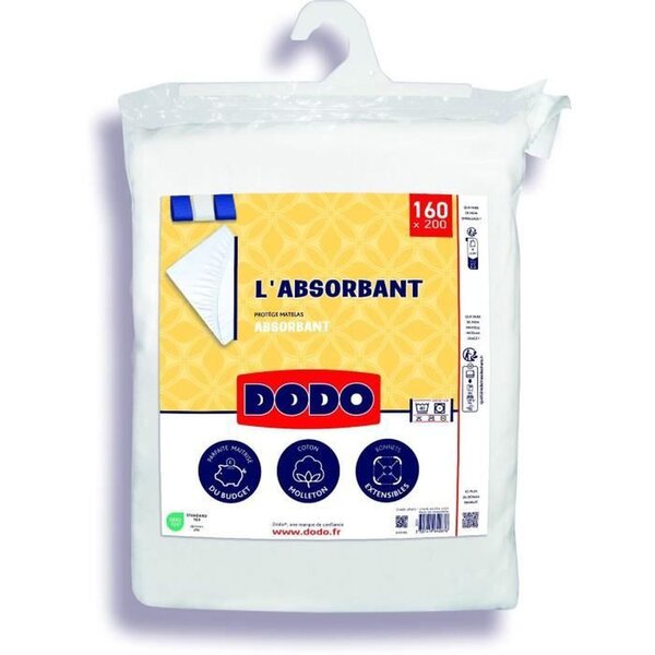Protège matelas absorbant en polyester 160 x 200 cm