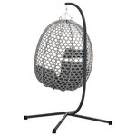 vidaXL Panier de Chaise Œuf Suspendue avec Support Gris Osier