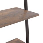 vidaXL Étagère inclinée à 5 niveaux Marron foncé et noir 64x34x185 5cm