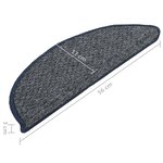 vidaXL Tapis de marches d'escalier 15 Pièces Bleu foncé 56x17x3 cm