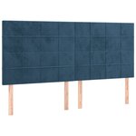 vidaXL Têtes de lit 4 Pièces Bleu foncé 90x5x78/88 cm Velours