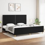 vidaXL Cadre de lit avec tête de lit Noir 200x200 cm Tissu