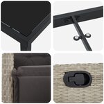 vidaXL Set de jardin de 5 pièces Gris clair Poly Rotin