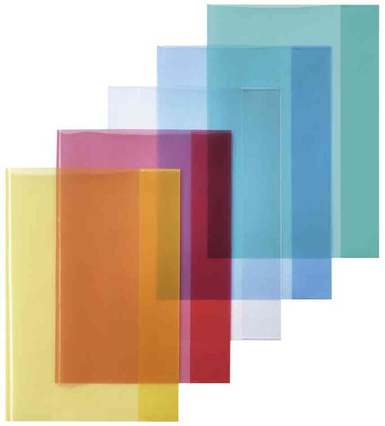 Protège-cahiers format A5, en PP, bleu transparent HERLITZ