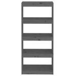 vidaXL Bibliothèque/Séparateur de pièce Gris 60x30x135 5 cm Pin massif