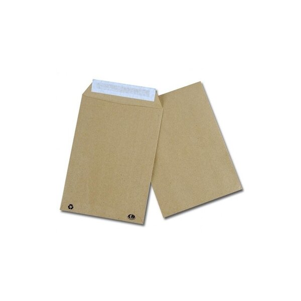 250 pochettes - c4 - 229x324mm - papier kraft brun - 90g - auto-adhésives - gpv
