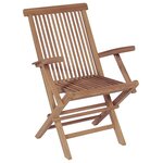 vidaXL Meuble à dîner de jardin 9 Pièces et chaises pliables Teck solide