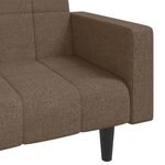 vidaXL Canapé-lit à 2 places avec deux oreillers taupe tissu