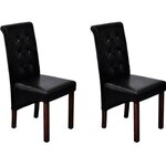 vidaXL Chaises à manger lot de 2 noir similicuir