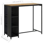vidaXL Ensemble de bar de jardin 5 Pièces et coussins Résine tressée Noir