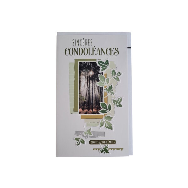 Carte De Voeux - Condoléances - Sincères Condoléances - Feuilles Sous Bois