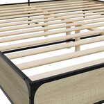 vidaXL Cadre de lit chêne sonoma 200x200 cm bois d'ingénierie et métal