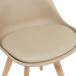 Lot de 4 chaises de salle à manger similicuir hêtre beige 03_0006760
