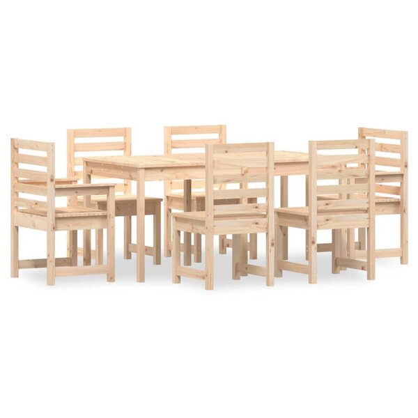 vidaXL Ensemble à dîner de jardin 7 Pièces bois massif de pin