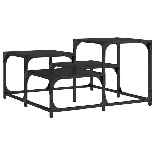 vidaXL Table basse noir 68x68x40 cm bois d'ingénierie