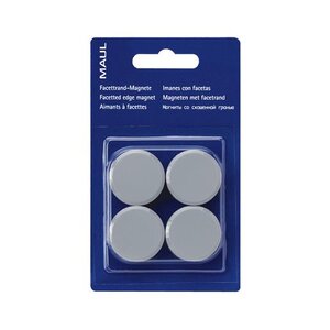 Blister de 4 Aimants ronds MAULpro 30 mm Puiss. 0,6 kg Gris MAUL