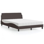 vidaXL Lit avec matelas marron foncé 120x200 cm tissu