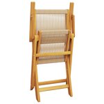 vidaXL Chaises de jardin pliantes lot de 4 beige bois d'acacia massif