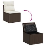vidaXL Ensemble de canapé de jardin 5 pièces avec coussins Brown Poly Rattan