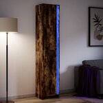 vidaXL Buffet haut LED chêne fumé 41 5x32 5x200 cm bois d’ingénierie