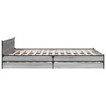 vidaXL Cadre de lit et tiroirs sonoma gris 200x200cm bois d'ingénierie