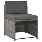 vidaXL Mobilier à dîner de jardin 7Pièces et coussins Résine tressée Gris