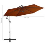 vidaXL Parasol déporté avec mât en aluminium Terre cuite 300 cm