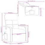 vidaXL Fauteuil de massage inclinable Gris clair Tissu
