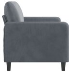 vidaXL Canapé à 2 places Gris foncé 140 cm Velours