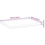 vidaXL Dessus de bureau non traité 100x60x4 cm bois d'acacia massif