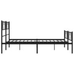 vidaXL Cadre de lit métal avec tête de lit/pied de lit noir 140x190 cm