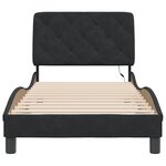 vidaXL Cadre de lit avec lumière LED noir 90x190 cm velours