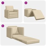 vidaXL Sofa-lit 2-en-1 Crème 74x77x81 cm Tissu