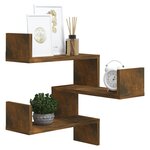 vidaXL Étagère d'angle murale Chêne fumé 40x40x50 cm Bois d'ingénierie
