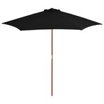 vidaXL Parasol d'extérieur avec mât en bois Noir 270 cm