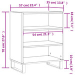 vidaXL Buffet noir 57x35x70 cm bois d’ingénierie