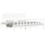 vidaXL Cadre de lit avec tête de lit blanc 200x200 cm bois massif