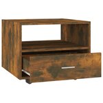 vidaXL Table basse chêne fumé 55x55x40 cm bois d'ingénierie