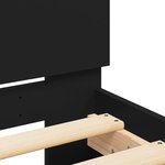 vidaXL Cadre de lit avec tête de lit noir 150x200 cm