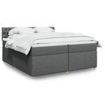 vidaXL Sommier à lattes de lit avec matelas Gris foncé 200x200cm Tissu