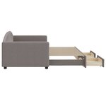 vidaXL Lit de jour avec gigogne et tiroirs taupe 90x200 cm tissu
