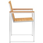 vidaXL Chaises de jardin lot de 8 avec coussins Bois de teck massif