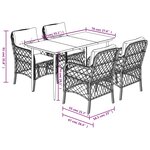 vidaXL Ensemble à manger de jardin coussins 5 Pièces mélange beige rotin